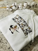 Cow Print Embroidered Hoodie Sweater  