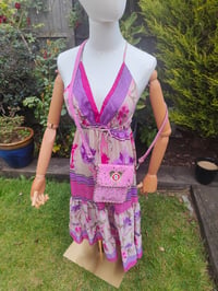 Image 1 of Havana Halter Dress- classic statement holiday piece- one size - PALE PINK