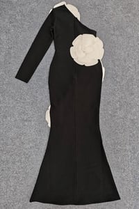Image 5 of STATEMENT 3DFLOWERS ONESHOULDERBANDAGE MAXIDRESS