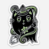 Image 1 of Witch Cat Sticker