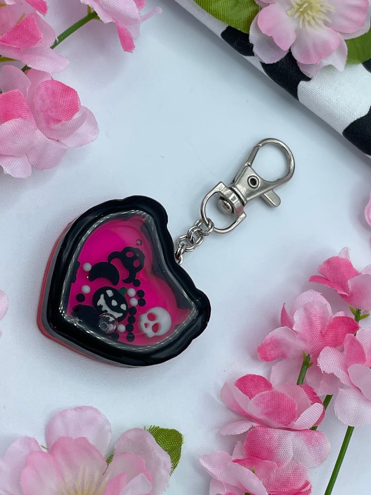 Image of Keychain - Hot Pink Devil Heart 