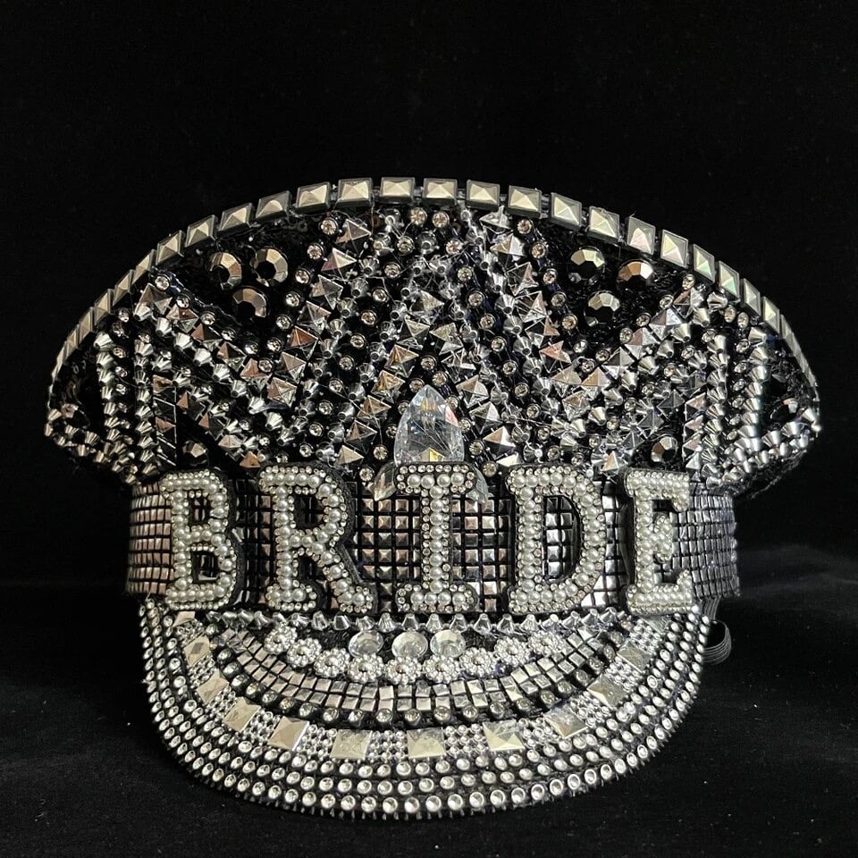 Image of Bride Captain Hat In Black