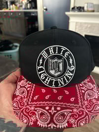 Image 1 of WL  Red & Black Hat Snap-Back