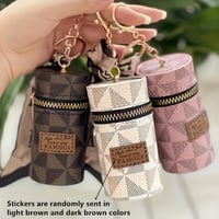 Image 9 of 3pcMini Vintage Coin Purse - Classic Zipper Bag Chic Scarf Trim, Multifunctional Lipstick Bag Coins,
