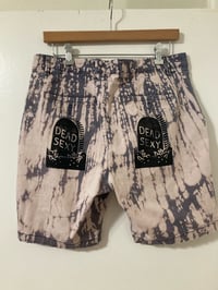 Image 2 of 'Dead Sexy' - Halloween Collection - Blockprinted Bleached Shorts 