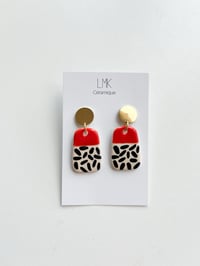 Paire de boucles d'oreilles QUARRA riz rouge