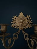 Applique murale bougeoirs en bronze massif, numéroté, à tête de lion! XIXème siecle