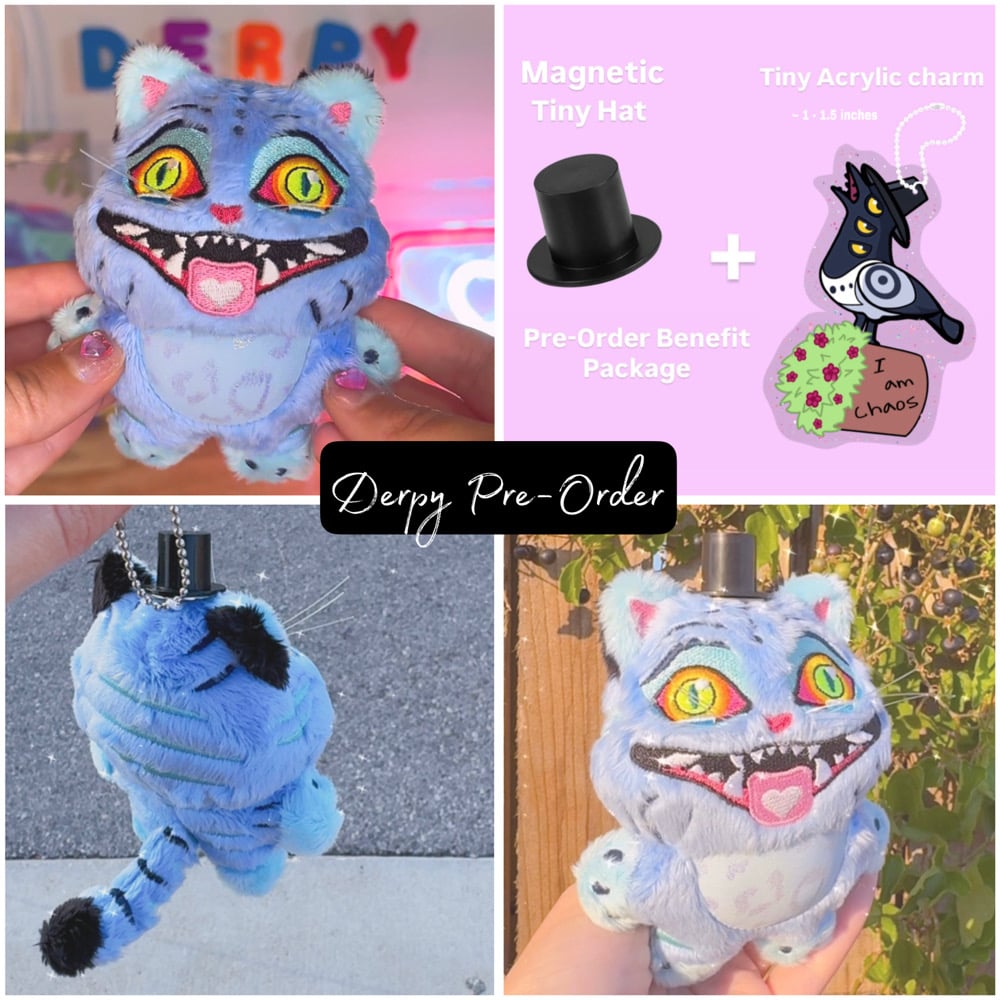 Image of Derpy Tiger Plushie Keychain - PRE-ORDER
