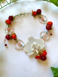 Image 1 of 🍰🍓Rasperries&Cream🍓🍰  Phalaenopsis Orchid Necklace 