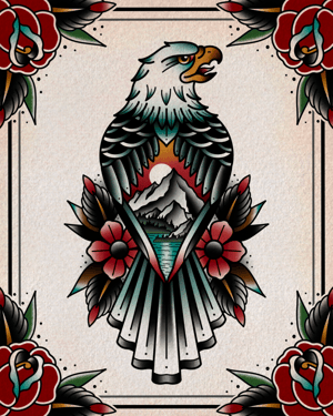 Image of EAGLE TEMPORARY TATTOO - LARGE