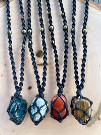 Image 1 of Macrame Crystal Necklace 