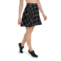 Image 4 of Dark Academia - Black Plaid Skater Skirt