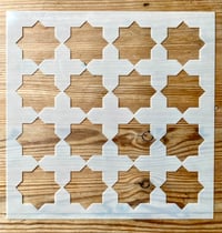 Image 3 of Mosaic Tile Stencil for Floor and Walls Tiles- Moroccan Stencil - DIY Floor Project.