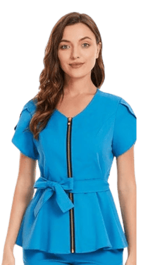 Image 3 of Fit & Flair Collection – Limited Edition Fashion Scrub Set (Zip-Front & Belted Top) ( 37 Colors)