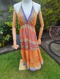 Image 2 of Havana Halter Dress- classic statement holiday piece- one size - YELLOW POP PURPLE