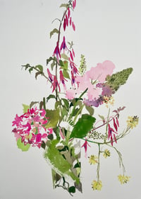 Image 1 of Wildflower original unframed gouache painting 