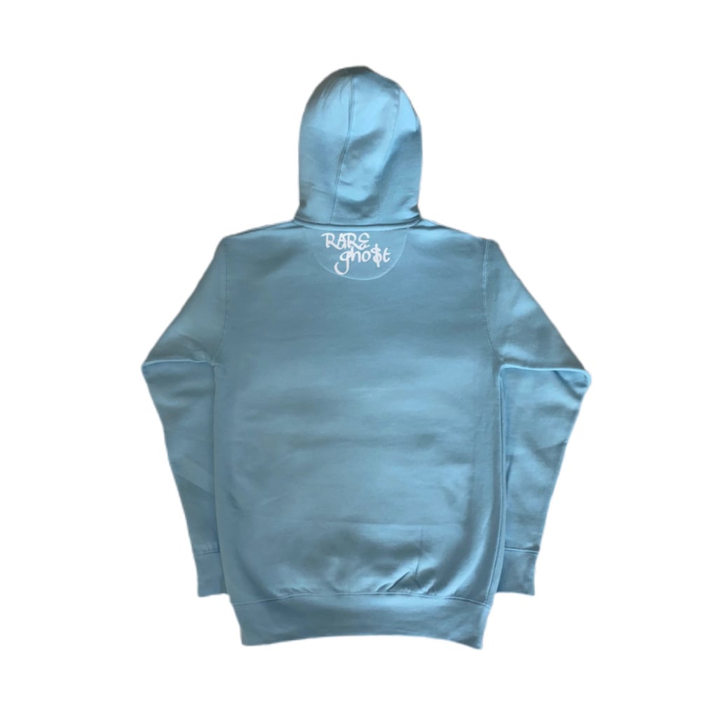 Rare Ghost — Ghost Hoodie in Baby Blue/Black/White/Red
