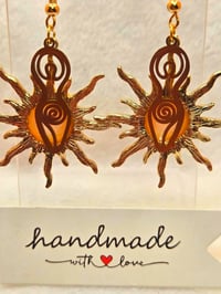 Image 3 of Handcrafted Resin Sun Goddess Charm w/ Sun Earrings 