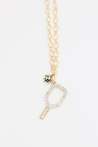 Image 2 of Rhinestone Pickleball  Necklace 