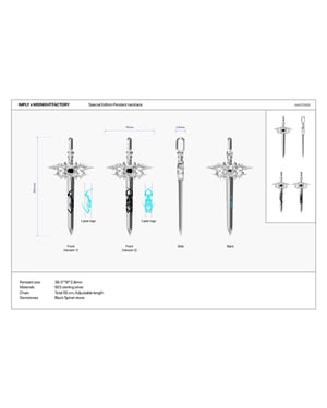 Image of IMPLY x MIDNIGHT FACTORY - Déka Sword Pendant Necklace
