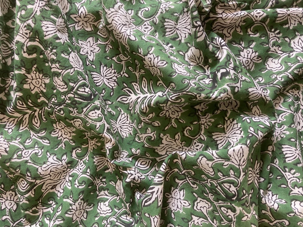 Image of Namaste Fabric Kalamkari Vert Bouteille