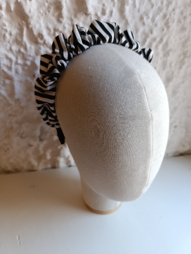 Image of Cerchietto Corolla a righe bianco/nero