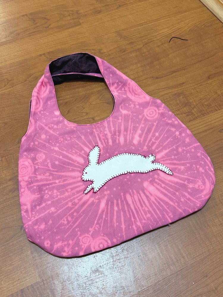 Image of Rounded Tote Bag — White Bunny