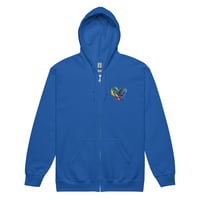 Image 7 of BadAss Raven Old school Unisex  zip hoodie - Double Imprint