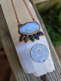 Image 4 of Electroformed White Moonstone Rainbow Brite necklace