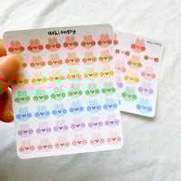 Image 2 of Rainbow solid bunny stickers