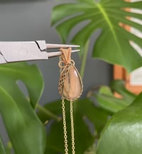 Image 1 of Gold Labradorite Sunset Teardrop Crystal Necklace