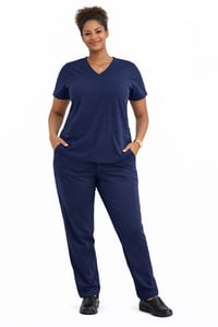 Image 1 of Navy Stretch Scrub Set 
