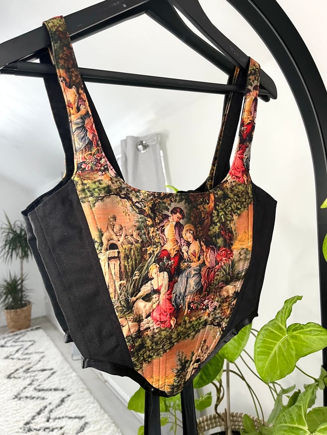 faux silk French Tapestry corset 