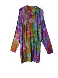 Image 2 of 4X PLUS Jersey Knit Open Cardigan in Euphoria Watercolor Ice Dye