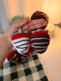 Image 1 of Chocolate Dipped Strawberry KeyChain 