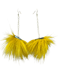 Dark Yellow Pompom Earrings (6)