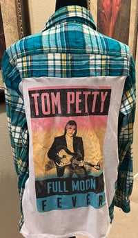 Image 1 of Vintage Green/White/Yellow Flannel Shirt Tom Petty