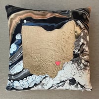 Image 2 of 18x18" Velveteen Pillowcase #10 with heart Athens Ohio