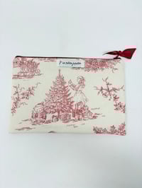 Image 2 of Pochette à livre LA LECTRICE Coton toile de Jouy Bordeaux