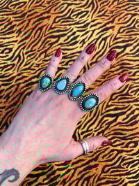 Image 1 of Sterlingsilber Ringe mit Türkis und Perldraht 