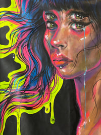 Image 2 of “BOTANICAL BABE” ORIGINAL PAINTING ON UNSTRETCHED CANVAS 5ftx3ft