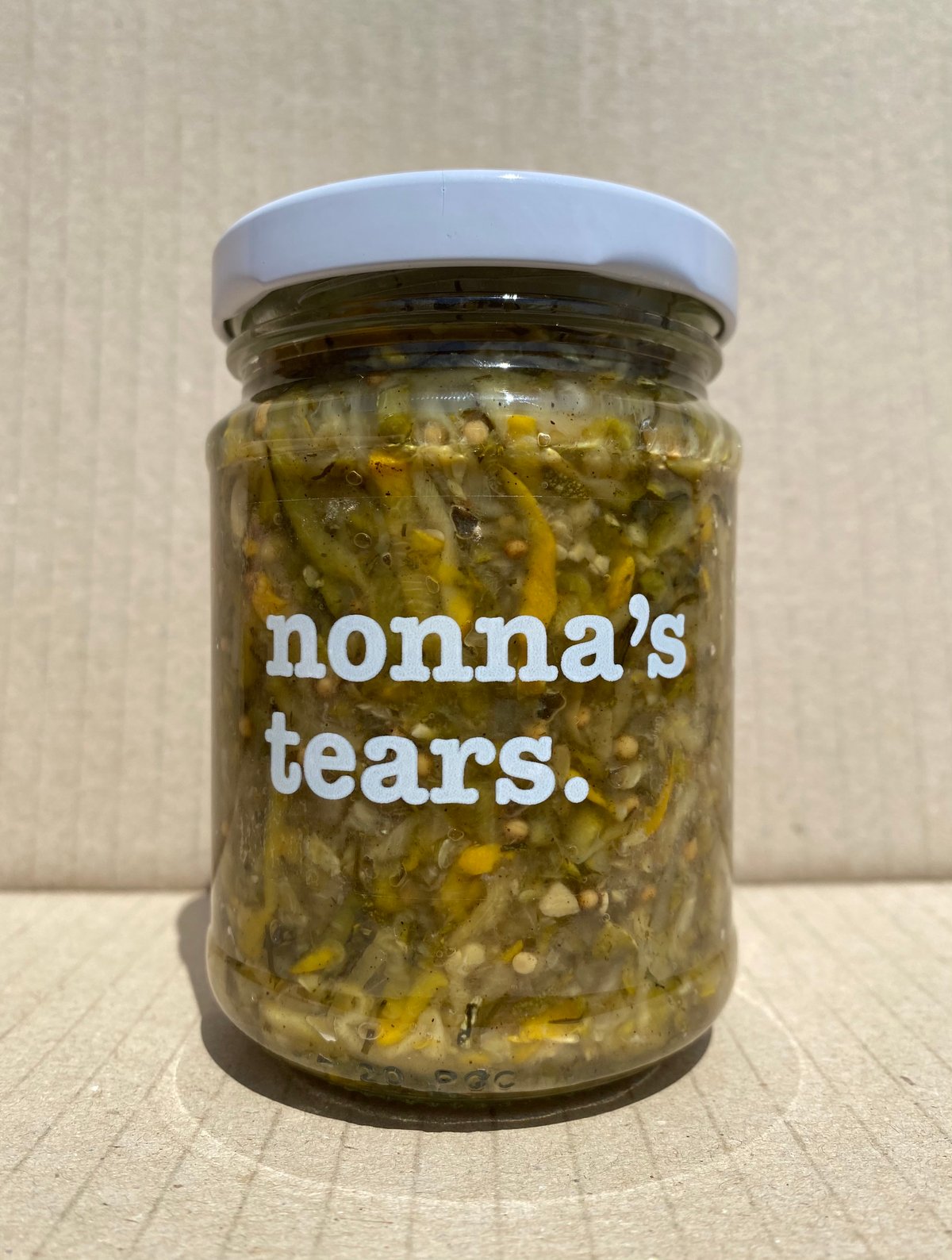 Image of zucchini pickle relish with lemon & dill. 250ml