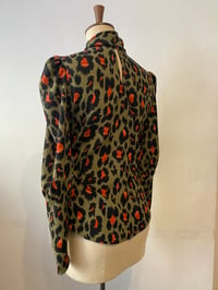 Image 3 of Leopard tie neck pull on blouse