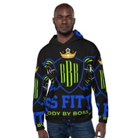 Image 4 of BOSSFITTED Black Neon Green and Blue Unisex Hoodie