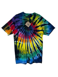 Image 2 of M Adult Combed Cotton Tee in Rock-n-Roll Spiral Tie Dye