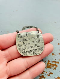 Image 3 of paisley Bukowksi quote necklace . sterling silver