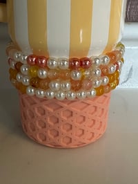 Image 3 of Tropical Fruit Yellow and Cream Tumbler Bracelet Stack