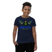 Image 5 of BOSSFITTED Neon Green and Blue Youth Short Sleeve T-Shirt