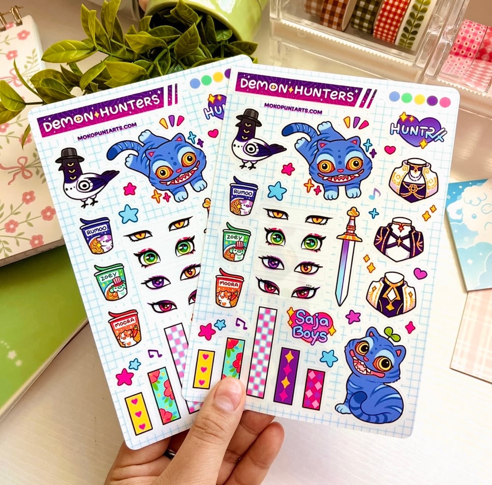Kpop Demon Hunters - Clear sticker sheet & Die cut stickers | Mokopuni Arts
