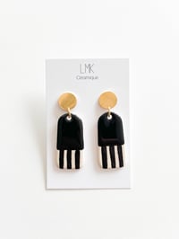 Paire de boucles d’oreilles céramique SIMPIA noir